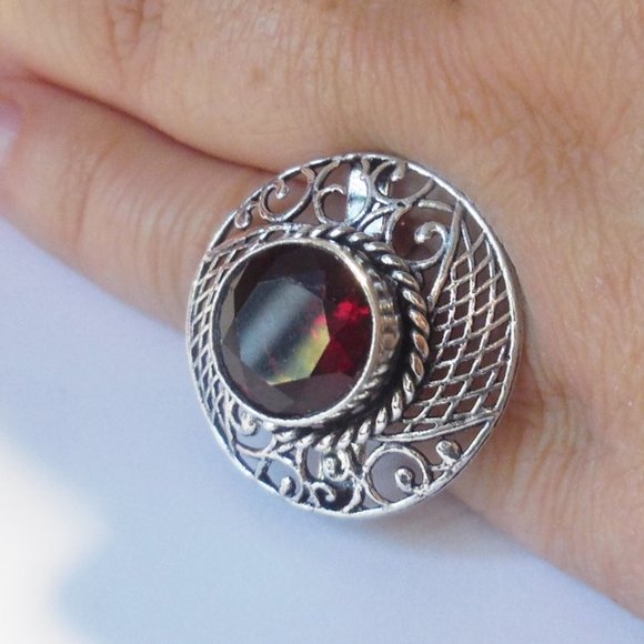 Ring Hessonite Garnet 925 Sterling Silver size 7 - Picture 6 of 9